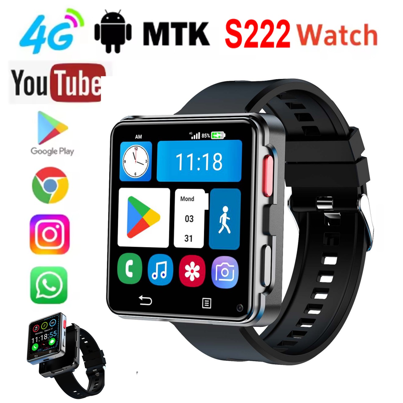 Smartwatch I Watches - Jam Tangan Pintar S222 4G Kartu